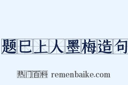 题巳上人墨梅造句是什么意思的图片